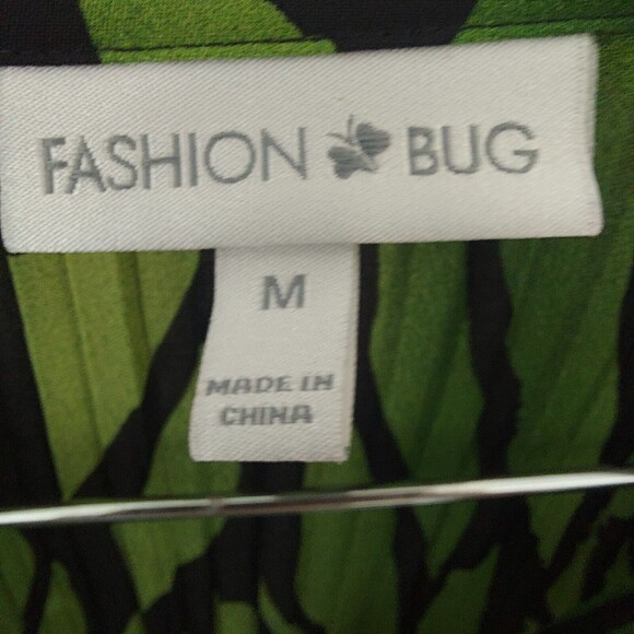 Fashion Bug M Shirt Animal Print Ombre Button Front Blouse Colorful Crinkle - Picture 2 of 9